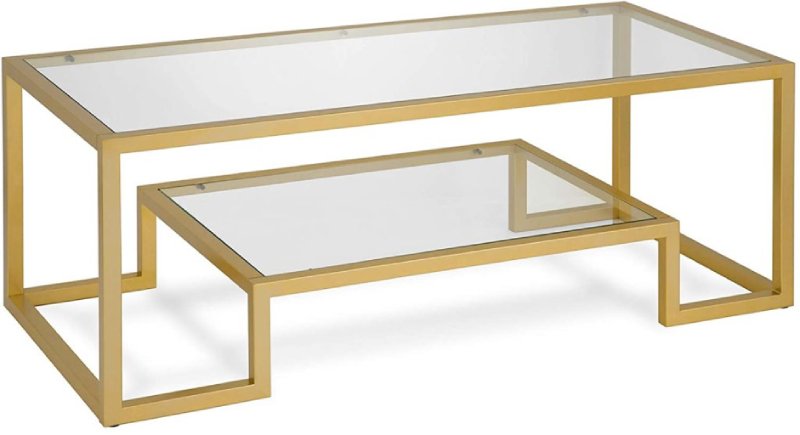 Henn&Hart Modern Geometric-Inspired Glass Coffee Table